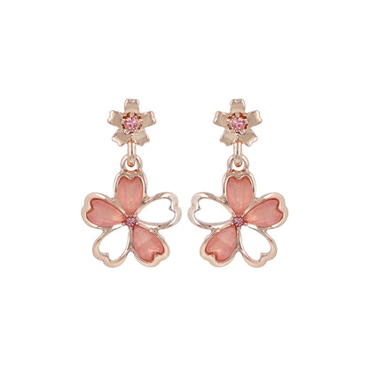 ピアス ニッケルフリー メタル 桜 ダブル チタンポスト スタッドピアス