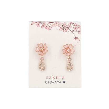 ピアス ニッケルフリー メタル 桜 ドロップ ワイヤー チタンポスト スタッドピアス