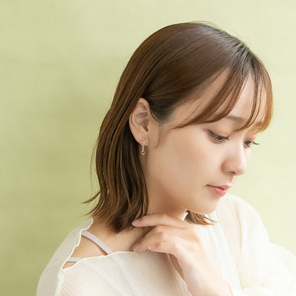 ピアス ニッケルフリー メタル 桜 ドロップ ワイヤー チタンポスト スタッドピアス