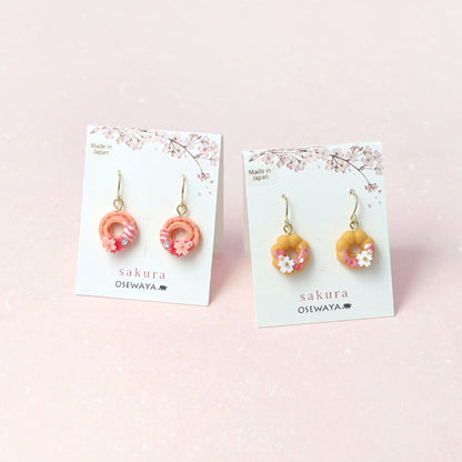 ピアス 桜 フラワー ドーナツ スイーツ フックピアス