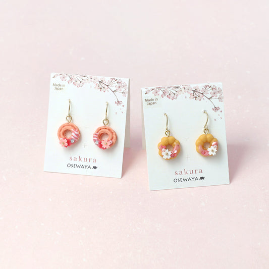 ピアス 桜 フラワー ドーナツ スイーツ フックピアス