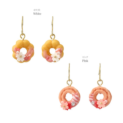 ピアス 桜 フラワー ドーナツ スイーツ フックピアス