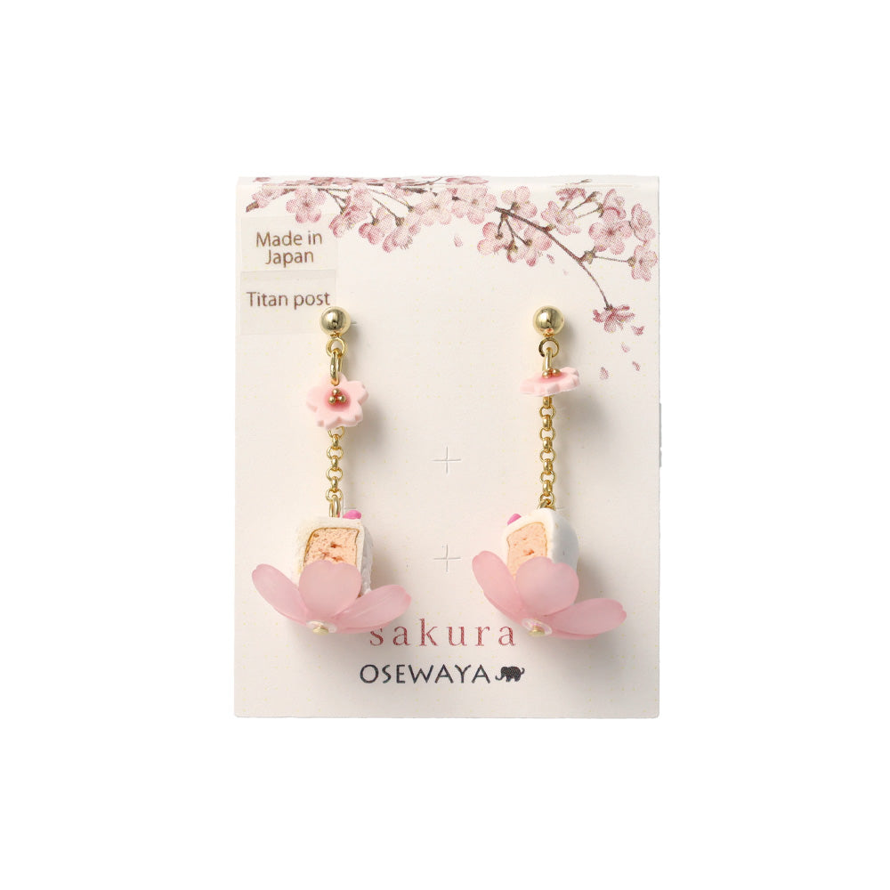ピアス 桜 フラワー ケーキ スイーツ チタンポスト スタッドピアス