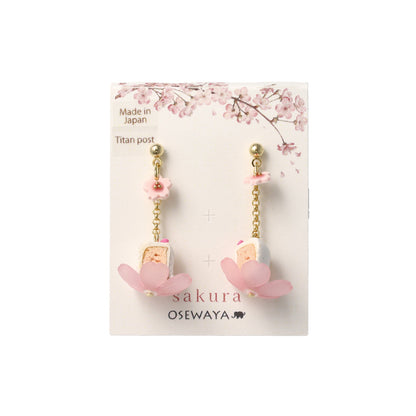 ピアス 桜 フラワー ケーキ スイーツ チタンポスト スタッドピアス