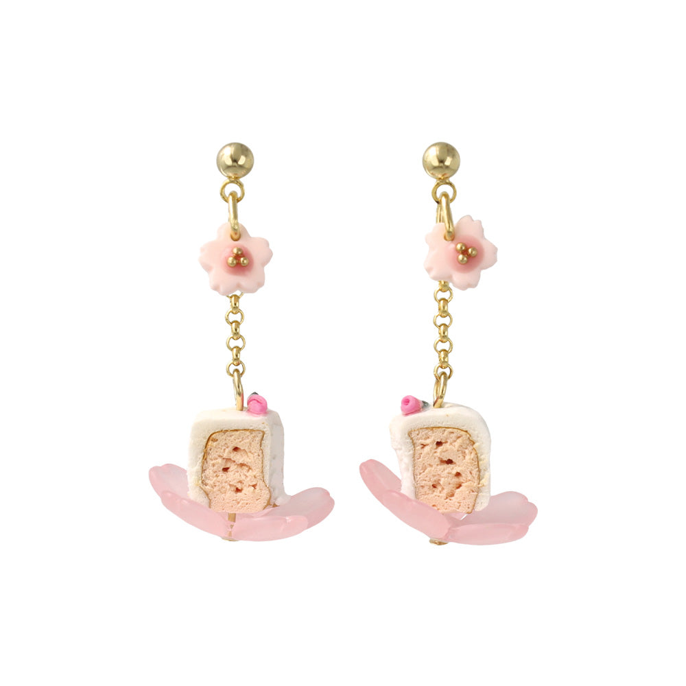 ピアス 桜 フラワー ケーキ スイーツ チタンポスト スタッドピアス