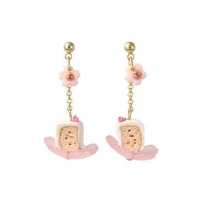 ピアス 桜 フラワー ケーキ スイーツ チタンポスト スタッドピアス