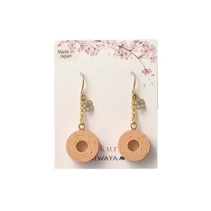 ピアス 桜 フラワー バームクーヘン スイーツ フックピアス