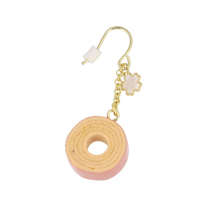 ピアス 桜 フラワー バームクーヘン スイーツ フックピアス