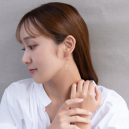 ピアス ニッケルフリー 猫 雪の結晶 チタンポスト スタッドピアス