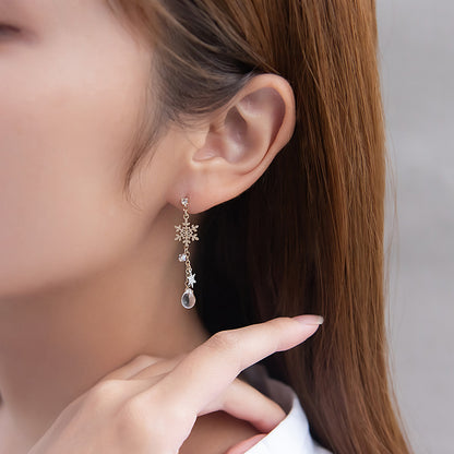 ピアス ニッケルフリー 猫 雪の結晶 チタンポスト スタッドピアス