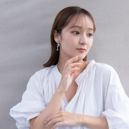 ピアス ニッケルフリー 猫 雪の結晶 チタンポスト スタッドピアス