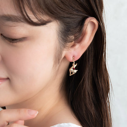 ピアス ニッケルフリー メタル キュービックジルコニア 赤鼻 トナカイ 雪の結晶 ストーン パール チタンポスト スタッドピアス