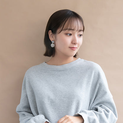 ピアス ベロア パール フェイクファー ボール ステンレスポスト スタッドピアス