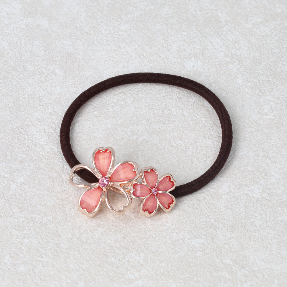 ヘアゴム ニッケルフリー メタル 桜 ダブル