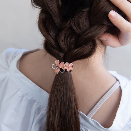 ヘアゴム ニッケルフリー メタル 桜 ダブル