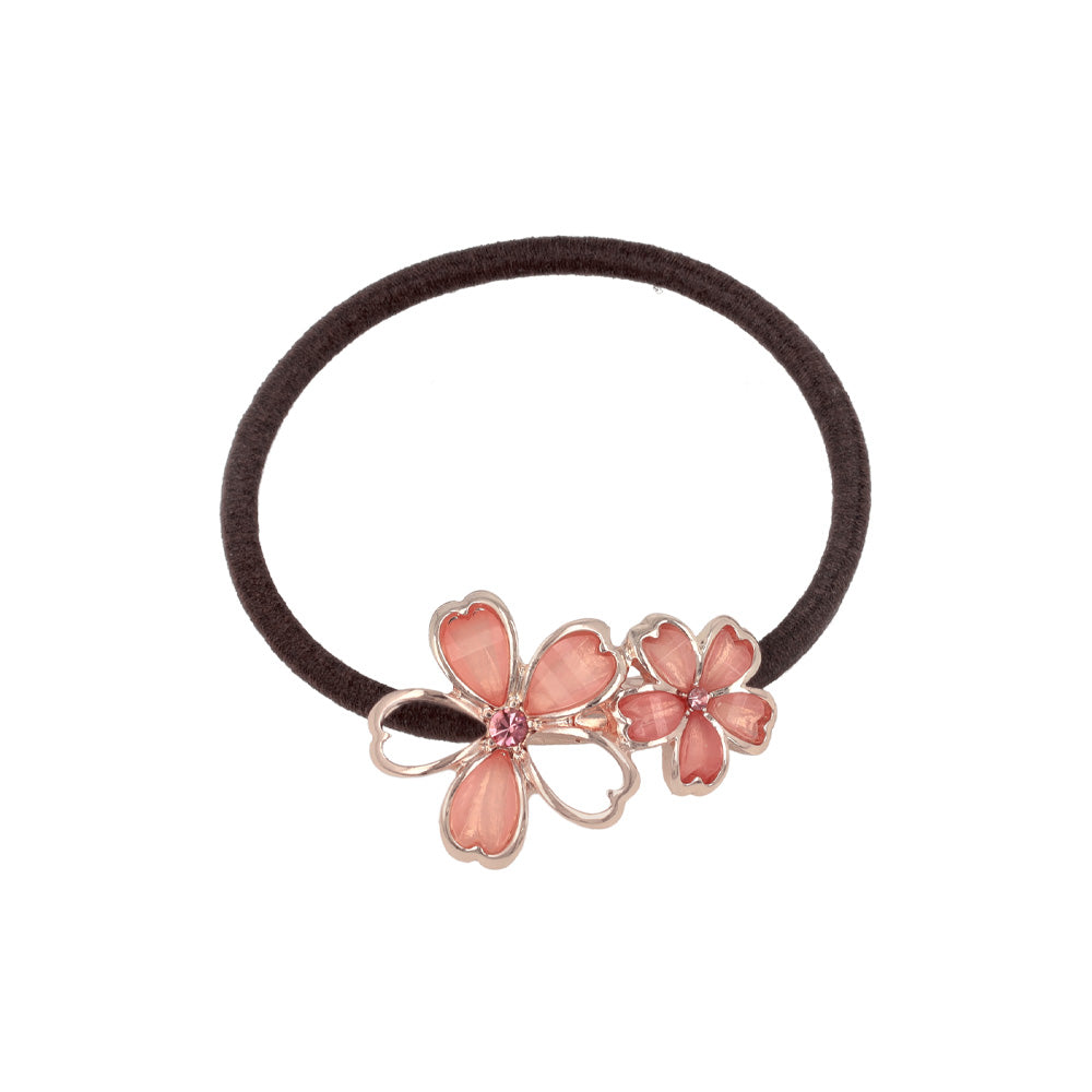 ヘアゴム ニッケルフリー メタル 桜 ダブル