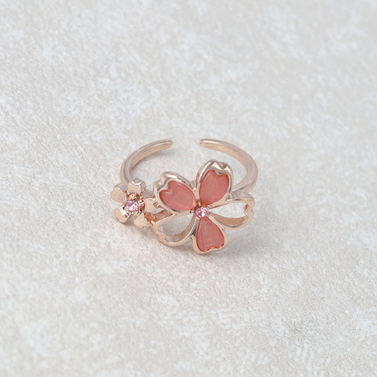 リング ニッケルフリー メタル 桜 ダブル フリーサイズ 指輪