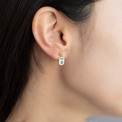 ピアス 和菓子 お花見 三色団子 お茶 花 3個セット チタンポスト スタッドピアス ドロップピアス