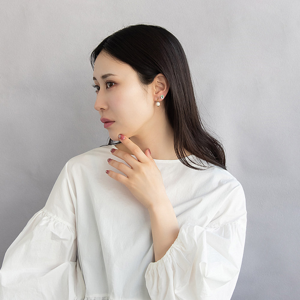ピアス 和菓子 お月見 みたらし団子 お茶 提灯 3個セット チタンポスト スタッドピアス ドロップピアス