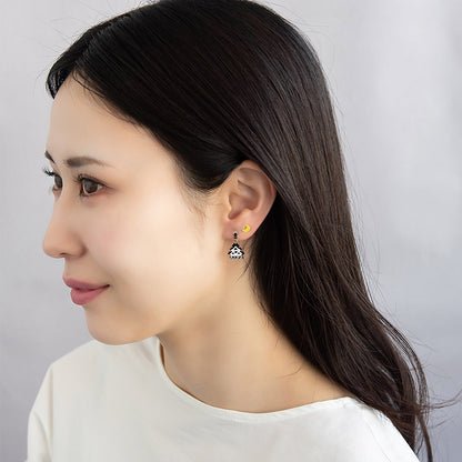 ピアス 忍者 手裏剣 お城 三日月 3個セット チタンポスト スタッドピアス ドロップピアス