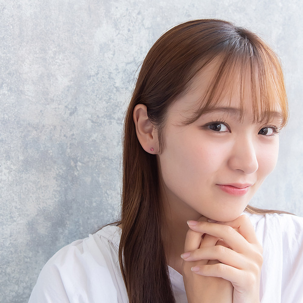 ピアス ニッケルフリー メタル 朝顔 ワイヤー フラワー 花 カラー ストーン 4個セット チタンポスト スタッドピアス