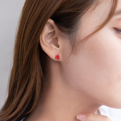 ピアス 紅葉 鹿 どんぐり 3個セット チタンポスト スタッドピアス