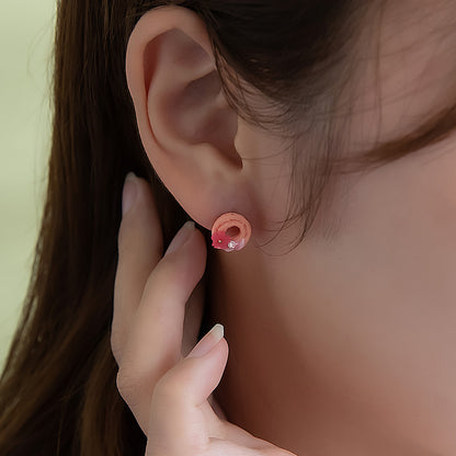 ピアス 桜 フラワー ドーナツ スイーツ パール ３個セット チタンポスト スタッドピアス