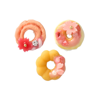 ピアス 桜 フラワー ドーナツ スイーツ パール ３個セット チタンポスト スタッドピアス