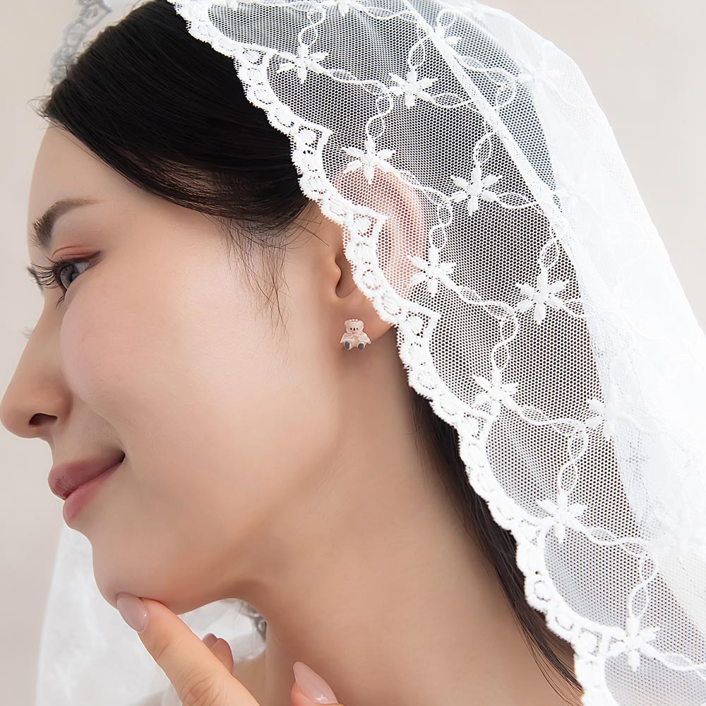 【Ayatorie】小さなくまのウエディングピアス