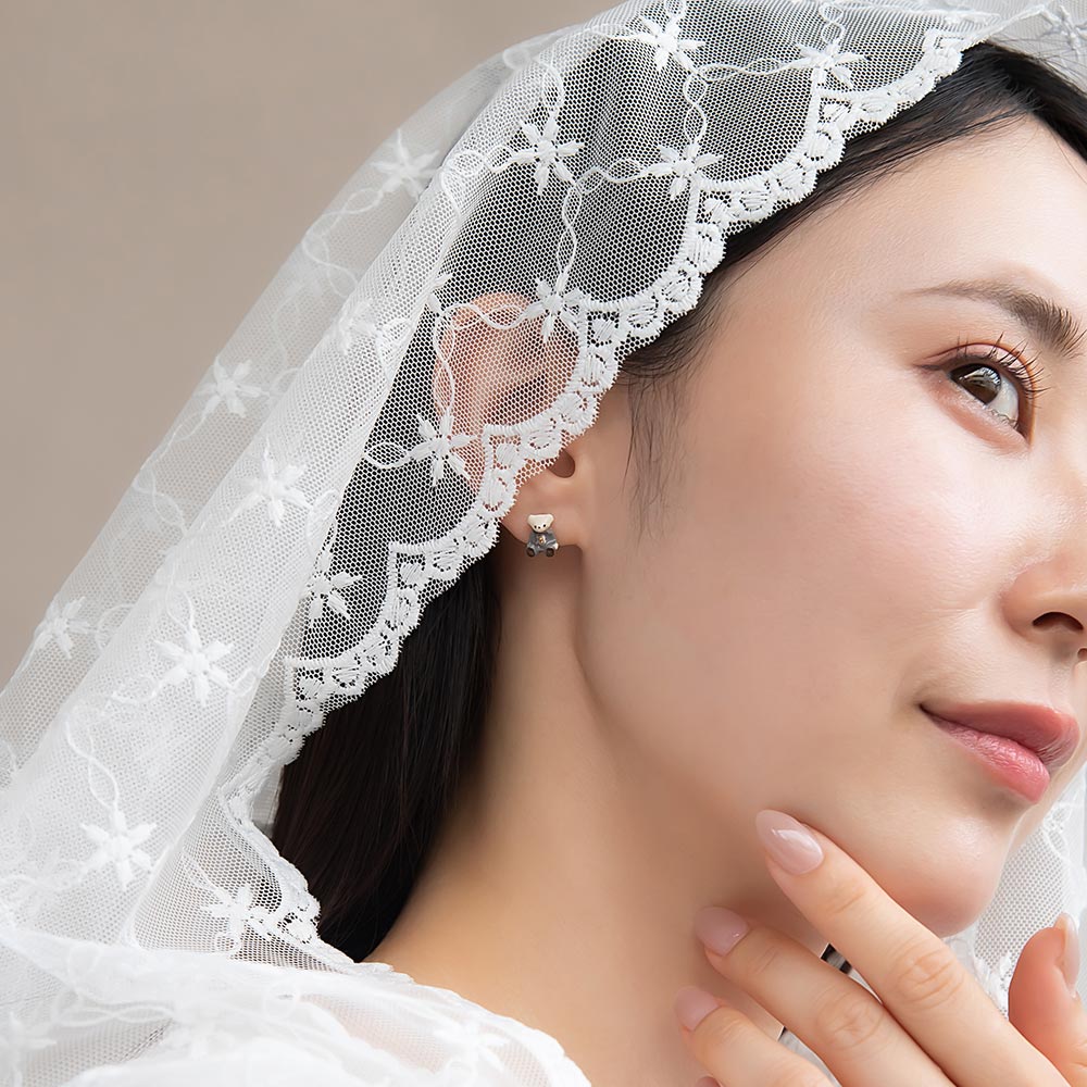 【Ayatorie】小さなくまのウエディングピアス
