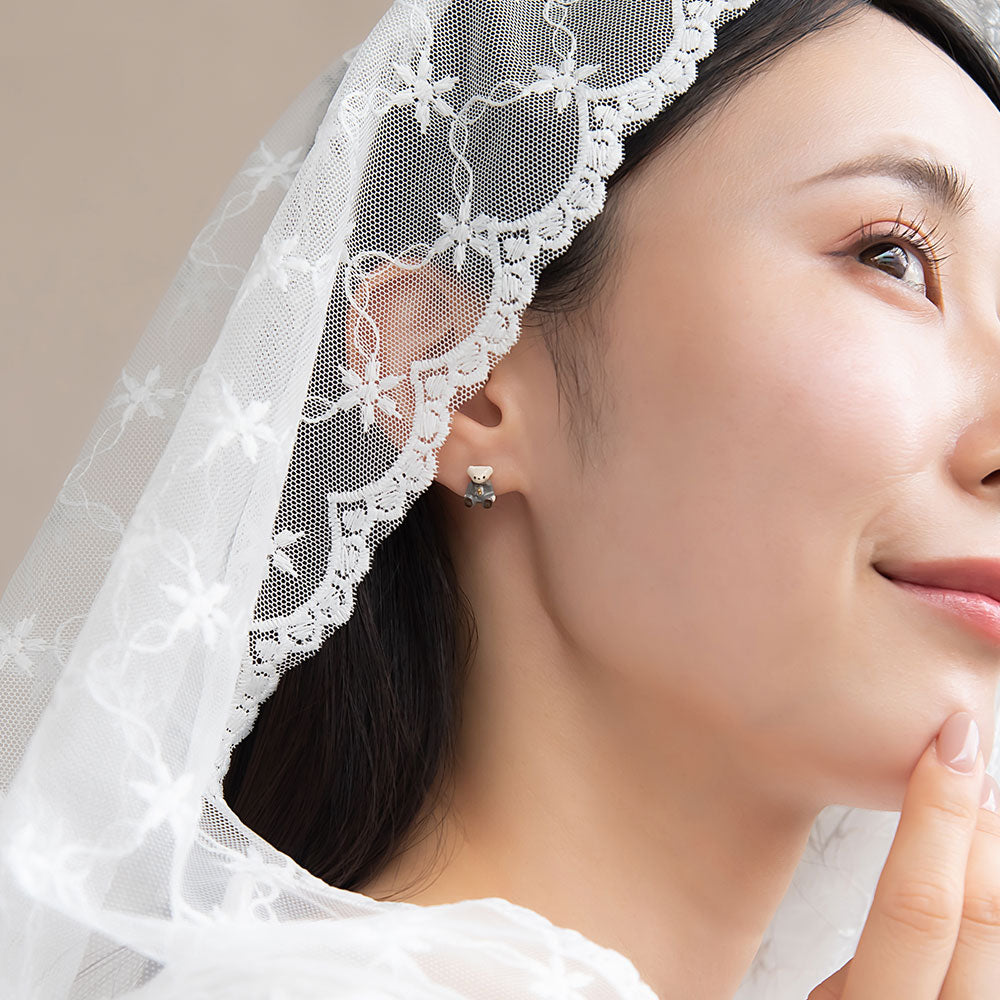 【Ayatorie】小さなくまのウエディングピアス