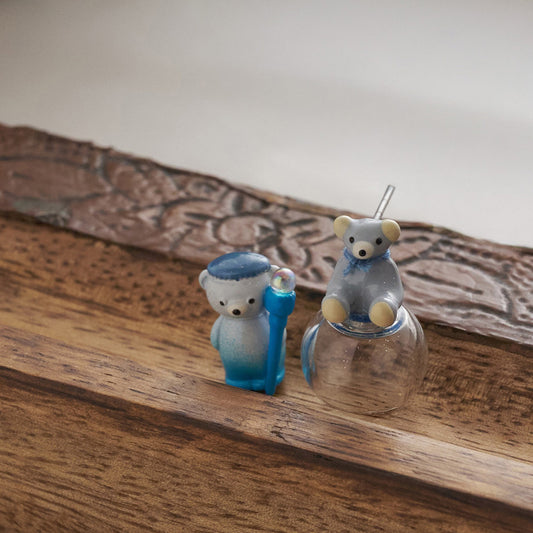 【Ayatorie/アヤトリエ】小さなくまとシャボン玉ピアス