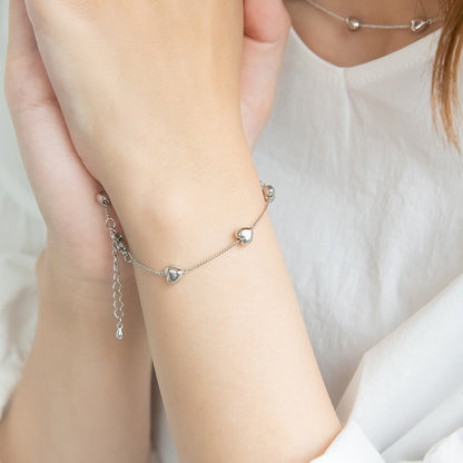 ブレスレット ニッケルフリー ハート ドット チェーンブレスレット