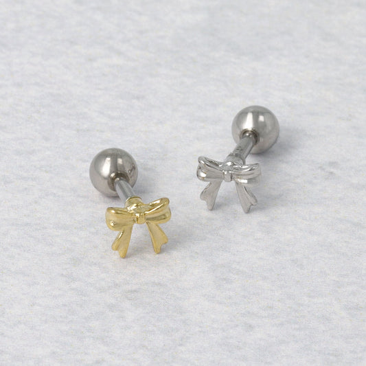 ボディピアス メタル リボン ストレートバーベル ネジ式 サージカルステンレス 14G【1個販売】