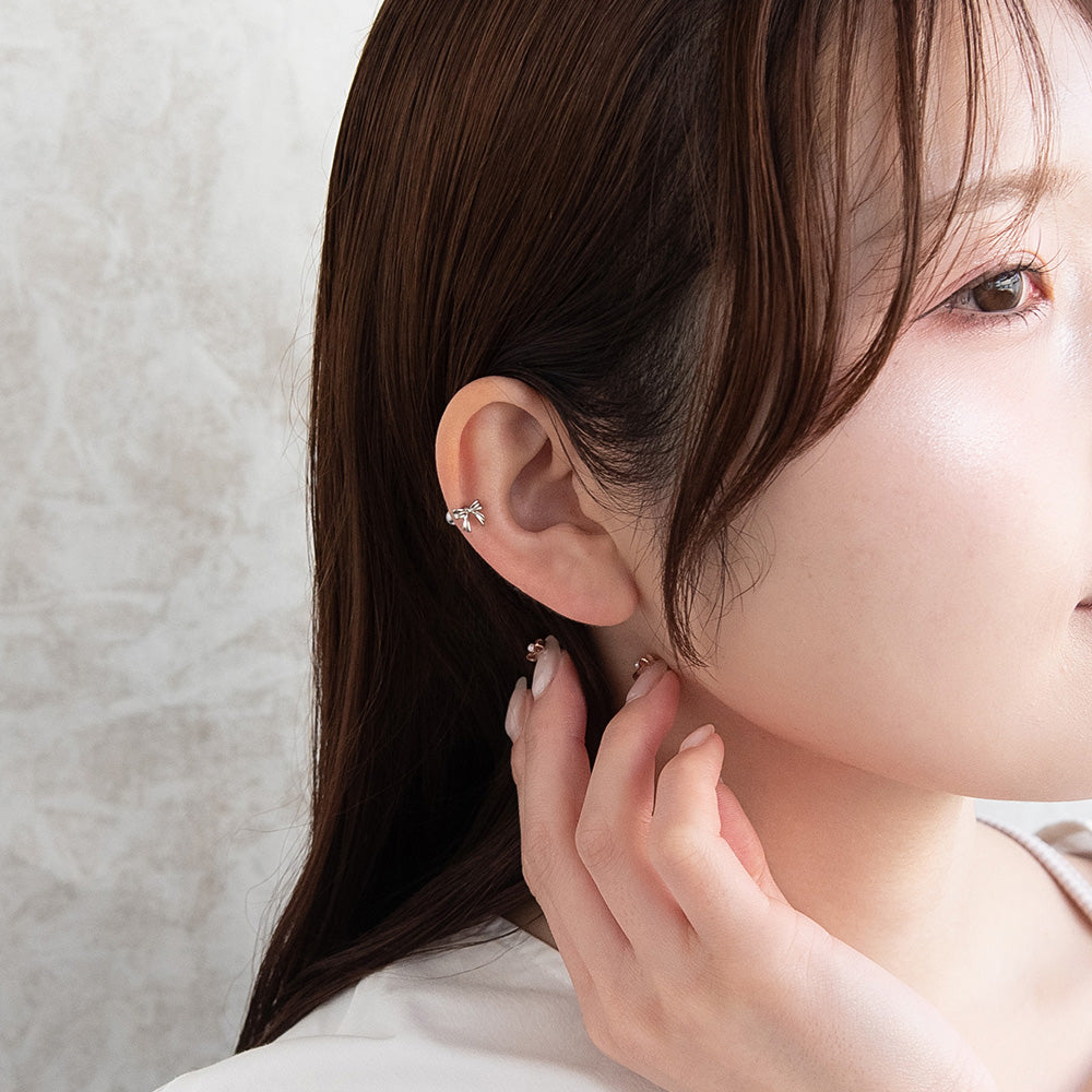 ボディピアス メタル リボン ストレートバーベル ネジ式 サージカルステンレス 16G【1個販売】