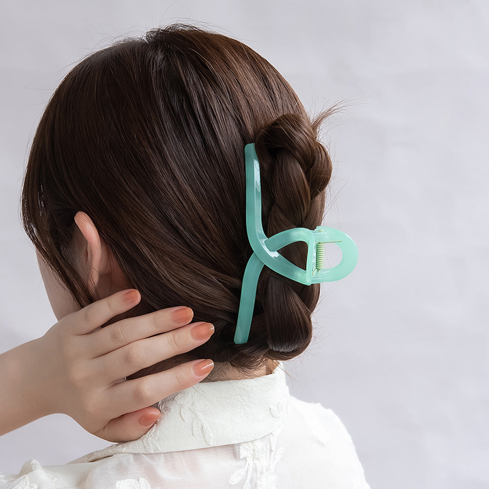 ヘアクリップ カラー ロール バンスクリップ