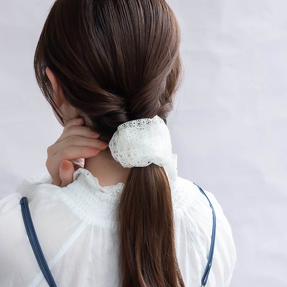 ヘアカフ クラップカフ サークル レース シュシュ風