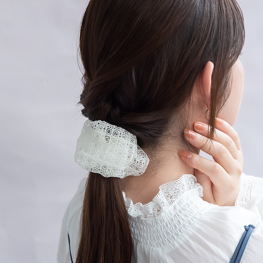 ヘアカフ クラップカフ サークル レース シュシュ風