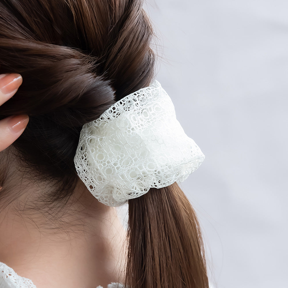 ヘアカフ クラップカフ サークル レース シュシュ風