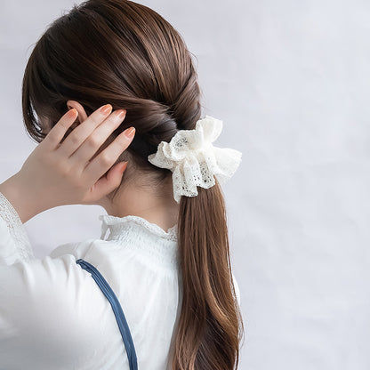 ヘアカフ クラップカフ サークル レース フリル シュシュ風
