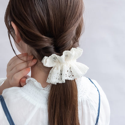ヘアカフ クラップカフ サークル レース フリル シュシュ風