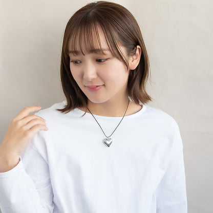 ネックレス ニッケルフリー メタル ハート コード ロングネックレス
