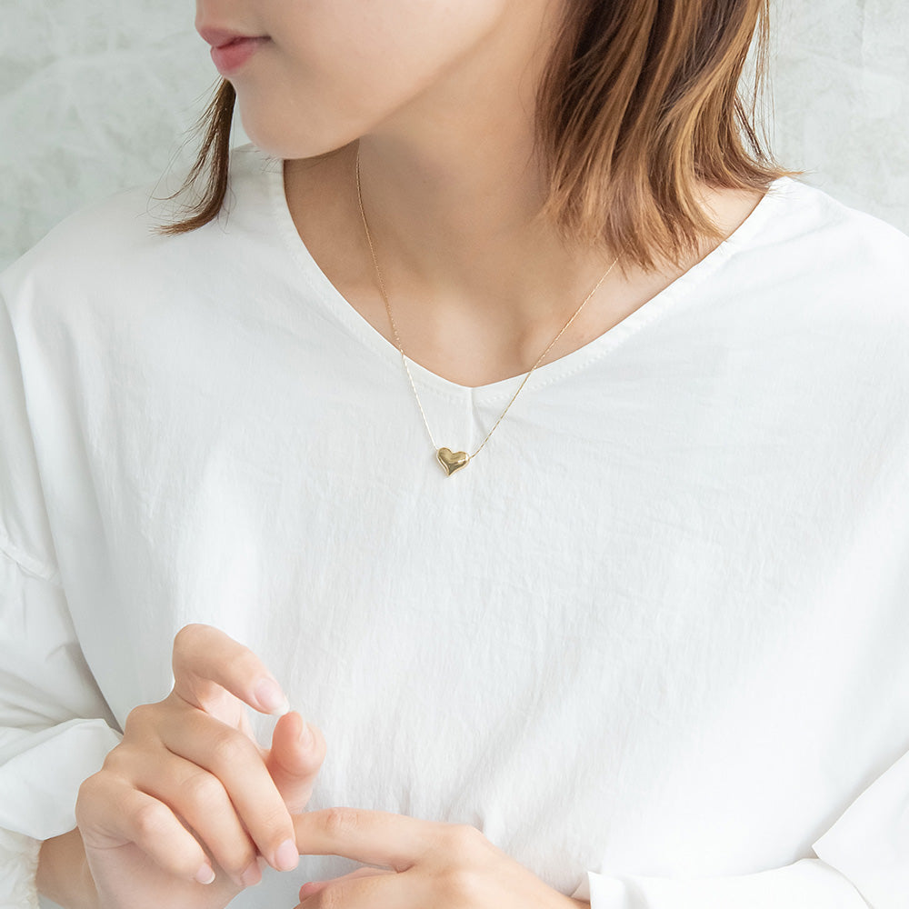 ネックレス ニッケルフリー メタル ハート チェーン ショートネックレス