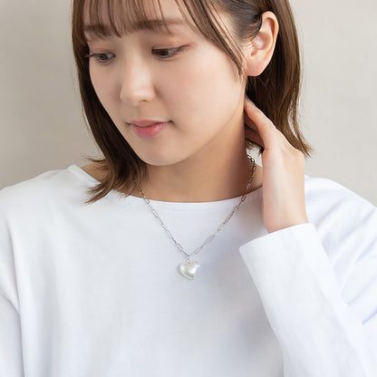 ネックレス ニッケルフリー メタル パール ハート オーバル チェーン ショートネックレス