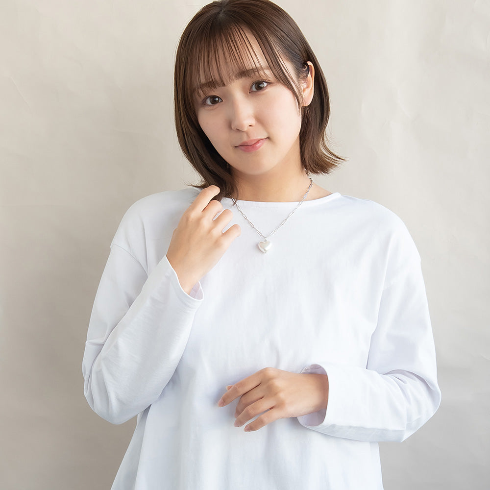 ネックレス ニッケルフリー メタル パール ハート オーバル チェーン ショートネックレス