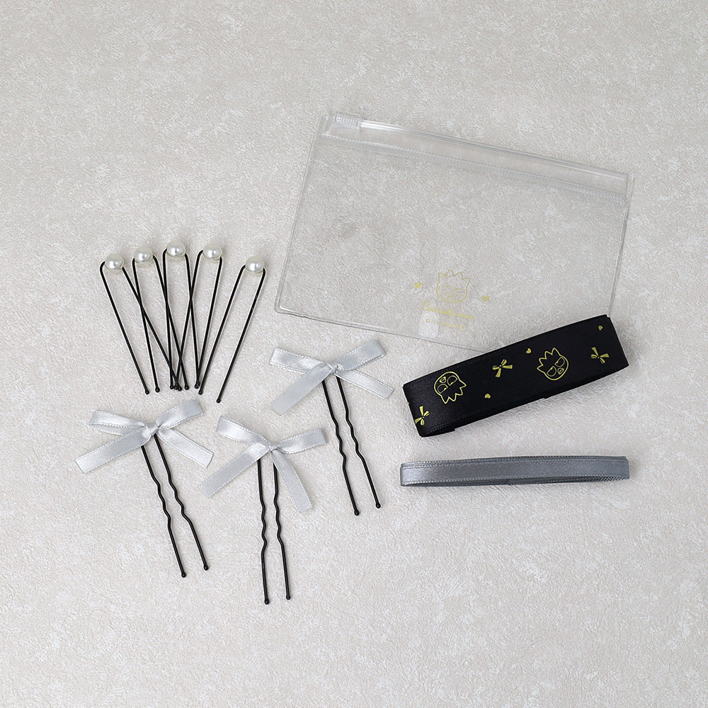 サンリオキャラクターズ  バッドばつ丸 イベントヘア アレンジセット（キャラクターリボン/無地リボン/リボンUピン/パールUピン/クリアケース）