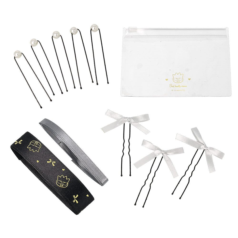 サンリオキャラクターズ  バッドばつ丸 イベントヘア アレンジセット（キャラクターリボン/無地リボン/リボンUピン/パールUピン/クリアケース）