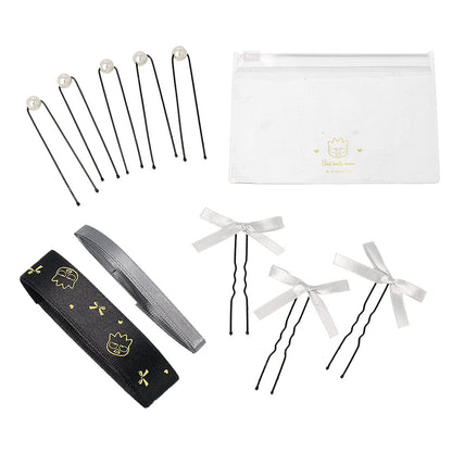 サンリオキャラクターズ  バッドばつ丸 イベントヘア アレンジセット（キャラクターリボン/無地リボン/リボンUピン/パールUピン/クリアケース）