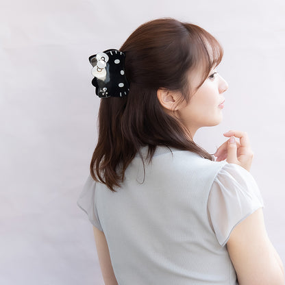 ヘアクリップ サンリオ ハローキティ モノクロ ブラックシルバー はさむだけですぐカワイイ ビジュー バンスクリップ
