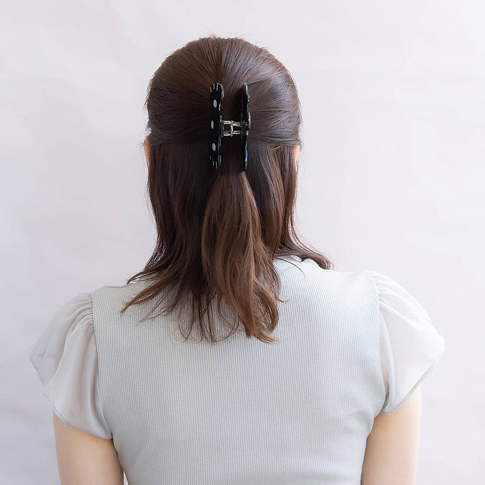 ヘアクリップ サンリオ ハローキティ モノクロ ブラックシルバー